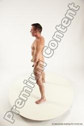 Nude Man White Standing poses - ALL Muscular Short Brown Standing poses - simple Multi angles poses Realistic